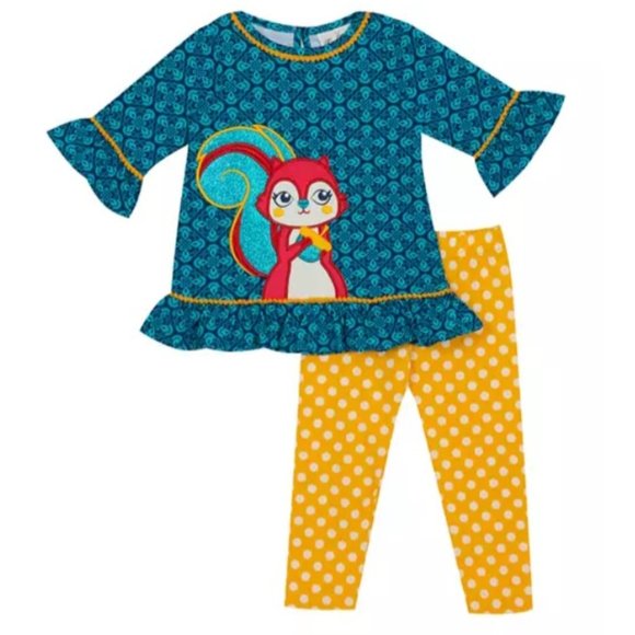 'RARE EDITIONS' TOP & PANTS SQUIRREL OUTFIT 2-PIECE SET - Picture 14 of 16